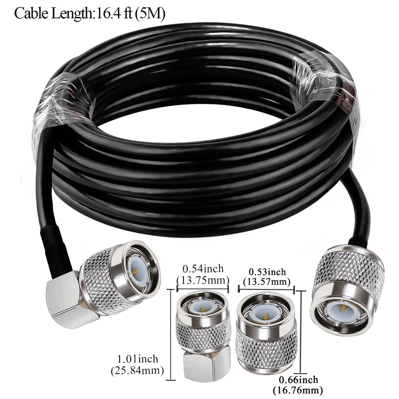 Cavo coassiale RG58 TNC Spina maschio TNC a maschio TNC Cavo di prolunga per antenna WiFi ad angolo retto Cavo jumper a bassa perdita 30 cm 50 cm 1