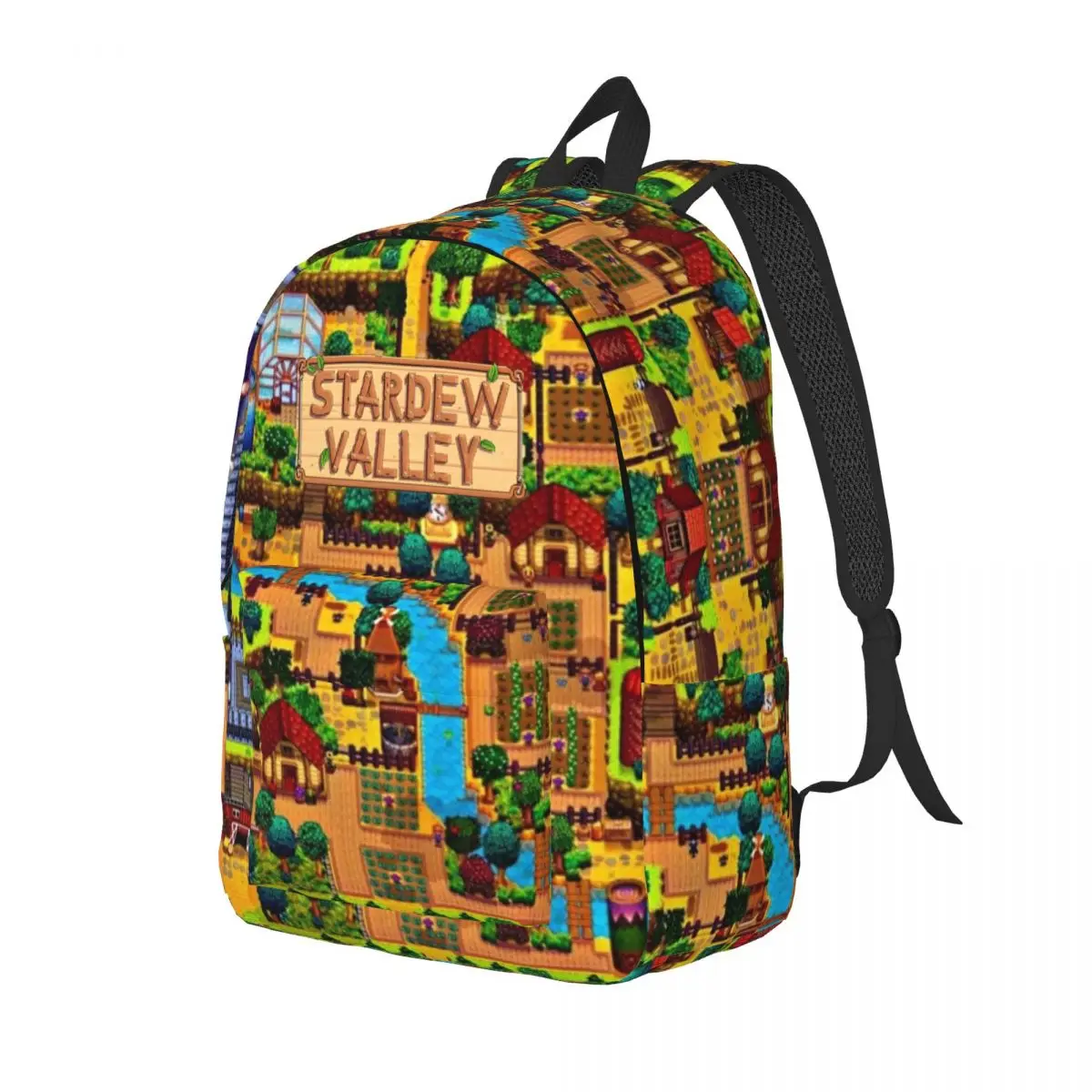 STARDEW VALLEY Cartoon Backpack for Boy Girl Kids Student School Bookbag Canvas Daypack Preschool Kindergarten Bag Gift