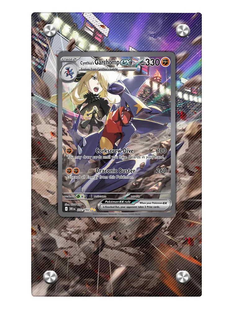 Présentoir de cartes de monstre de poche Cynthia Garchomp, carte de Collection Anime, carte de dessin d'extension PTCG, brique, jouet à monter soi-même, cadeau