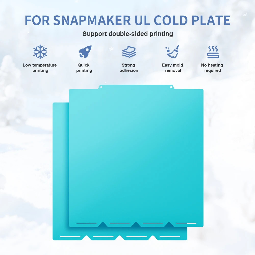For Snapmaker U1 Build Plate 270x270MM PLA PETG Cool Bed Glacier Cold Plate Unmatched Adhesion U1 Color 3d Printer Accessories