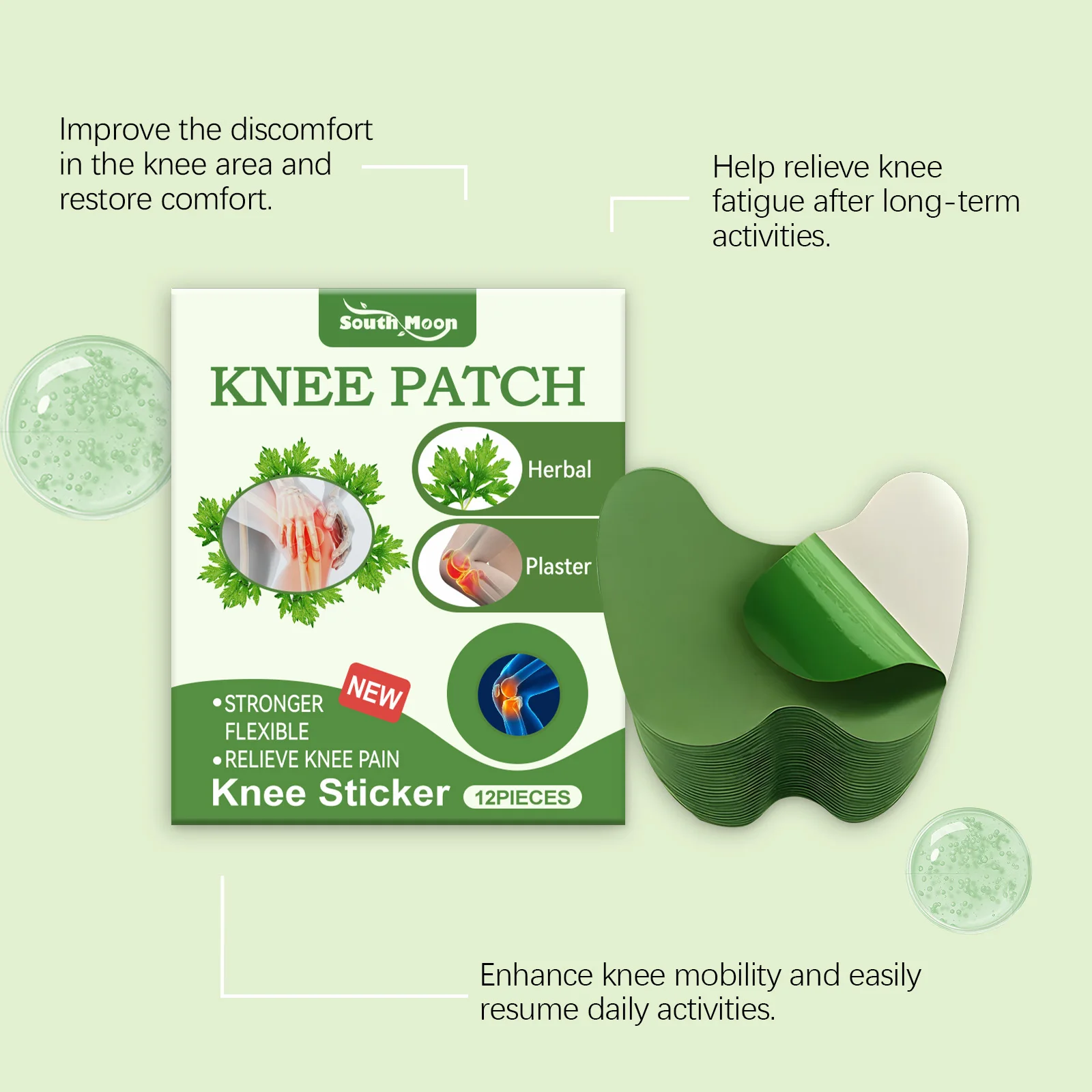Wormwood Relieve Patch Quick Relieve Soreness Pain For Back Neck Improve Knee Stiffness Reduce Joint Burden Ease Knee Pressure