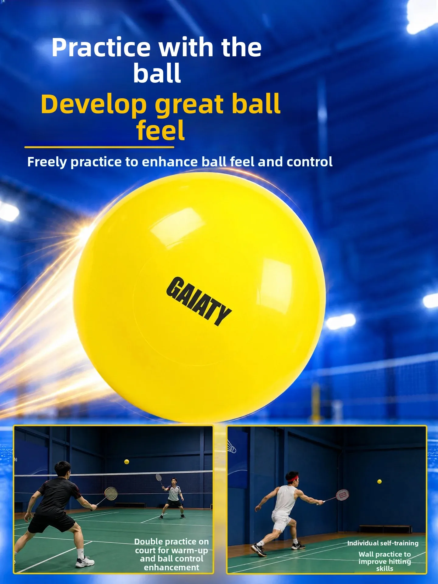 High Density Badminton Training Ball Explosive Practice Wall Pulling Back High Elasticity Foam Ball for Single Player Training