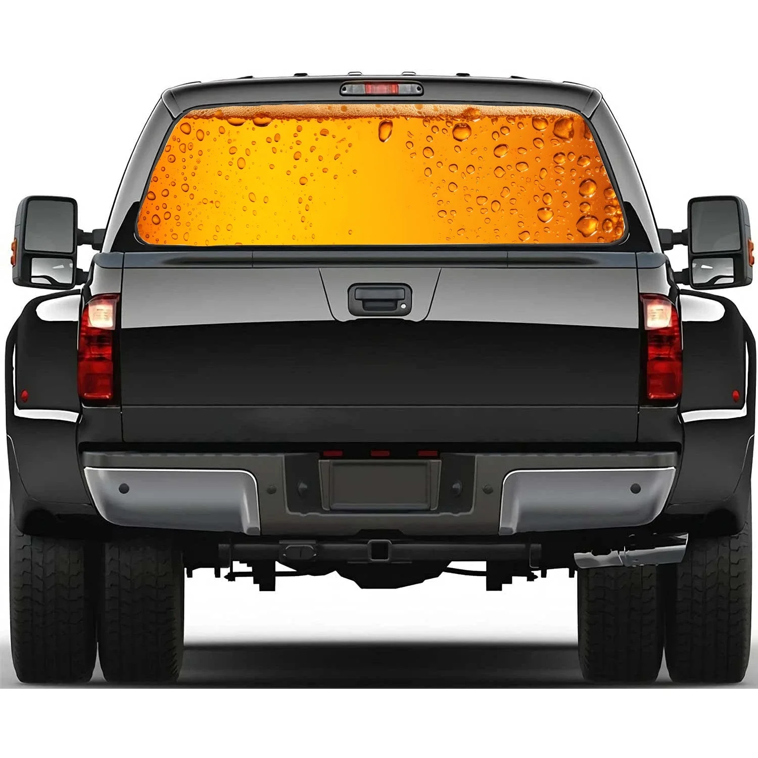 

Пиво с пузырьками, наклейка на заднее окно, подходит для пикапа, грузовика, автомобиля, универсальная прозрачная перфорированная виниловая наклейка на заднее окно