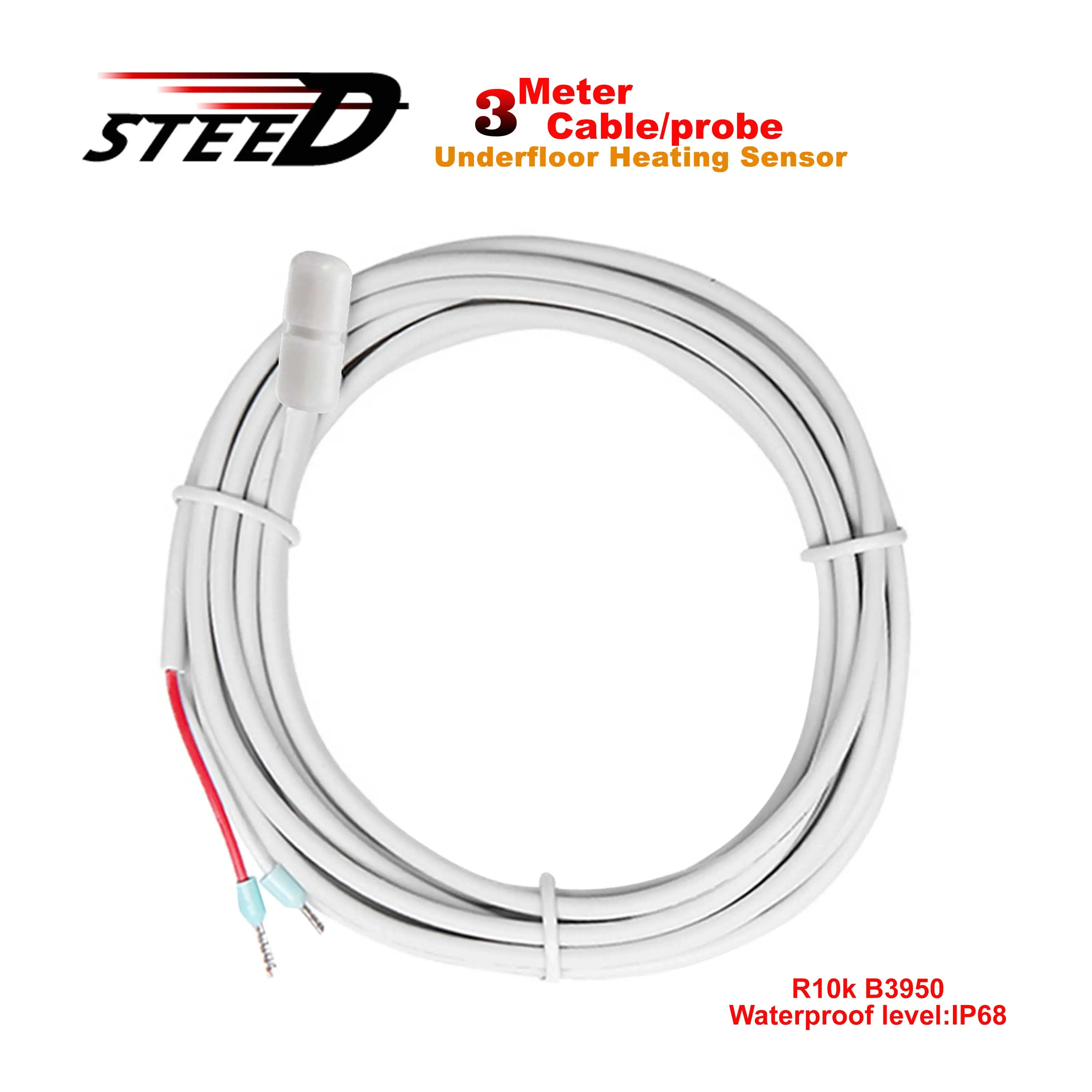 Capteur de câble de sonde de température numérique, NTC 10K 3950, IP68, 3m