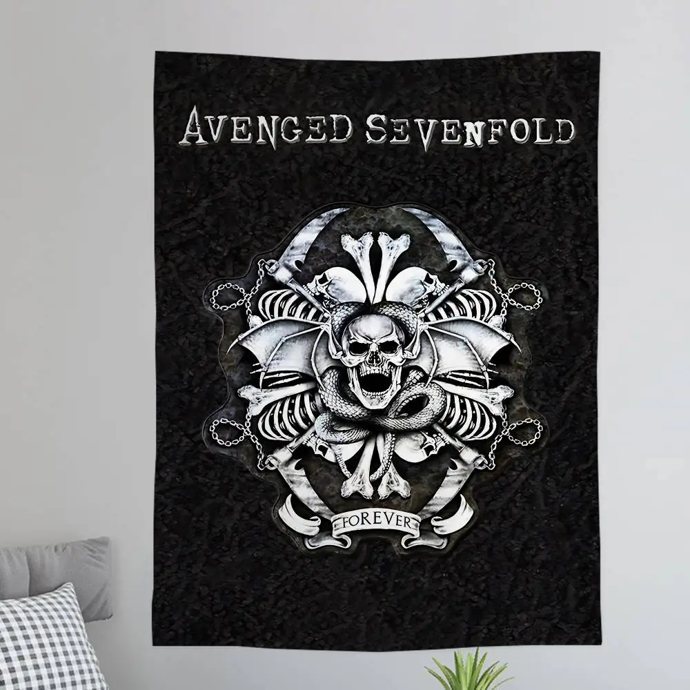A-Avenged Band S-Sevenfold Tapestry Art Printing Japanese Wall Tapestry Anime Wall Hanging Home Decor