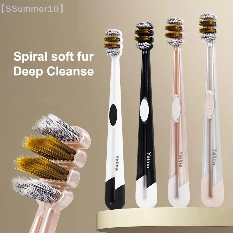 【SSummer10】2Pcs Three Head Wide Toothbrush for Adults - Soft Hard Bristle Deep Cleaning Mouth Whitening【SS】