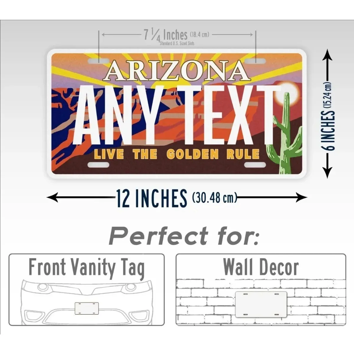 Custom Personalized Arizona Live The Golden Rule Aluminum Sign Waterproof Rustproof Vintage Wall Art Decor