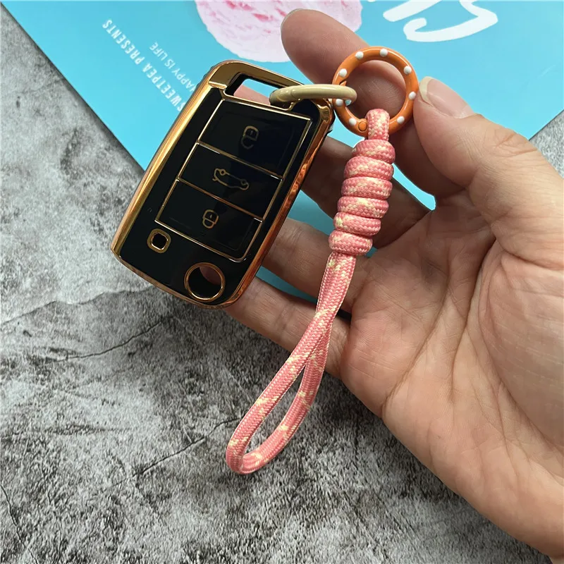 Key Chain Accessories Small Fresh Keychain Candy Color Keyring Lanyard Anti-lost Car Keychain Short Key Holder Bag Decoration