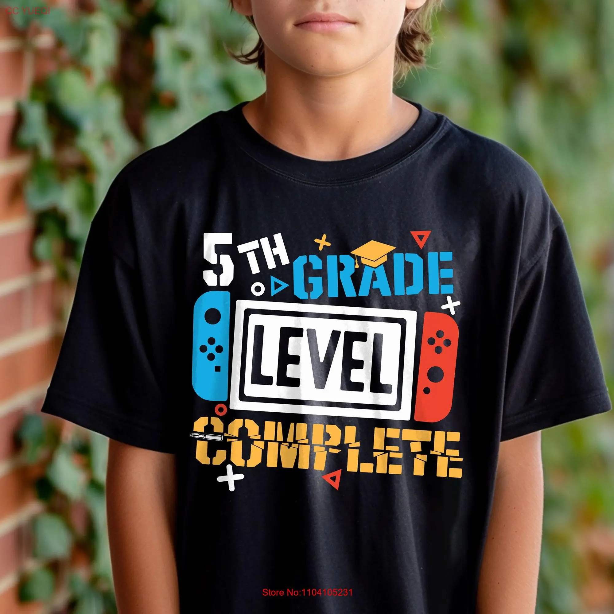 5th Grade Level Complete T Shirt Last Day of School Gamer Graduation long or short sleeves