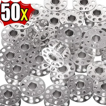 מכונת תפירה לבית עם גלגל מתכת, בובינות ריקות מפלדת אל-חלד לסיבוב חוט סילק, חלקי תפירה לאחים