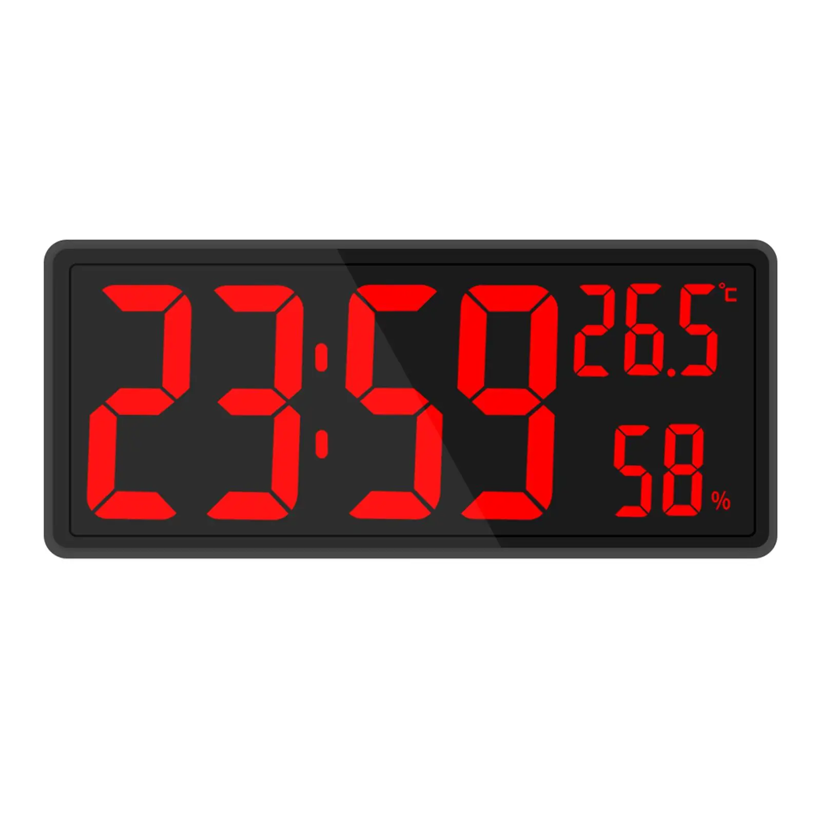 Oversized Wall Clock  Large LED Display Electronic Temperature