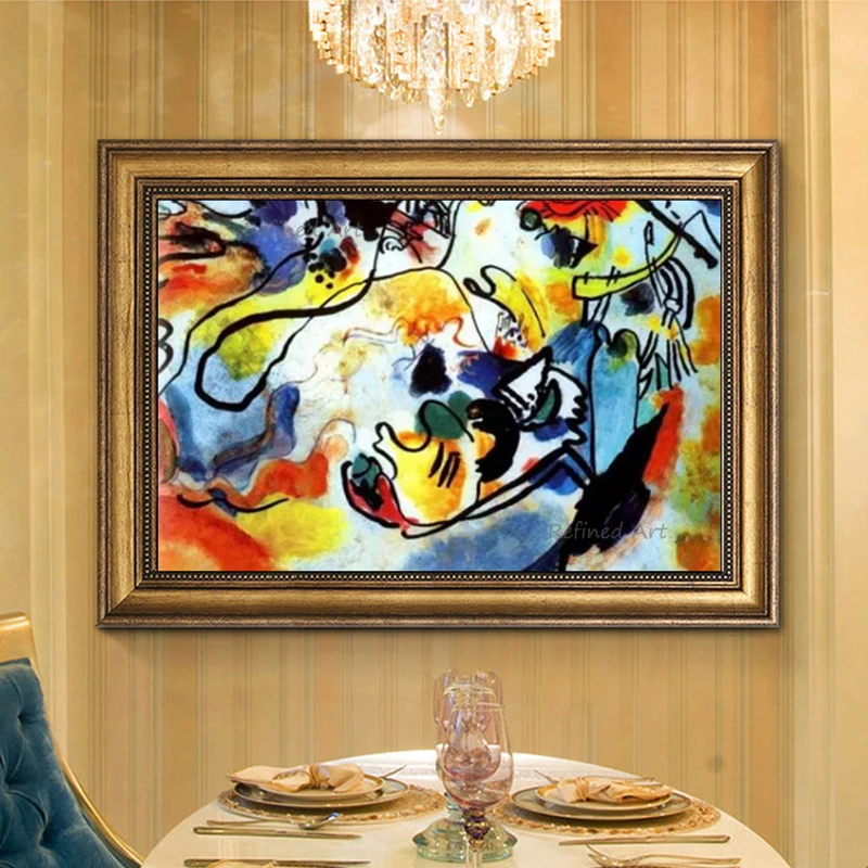 

100% ручная роспись маслом, холст, Wassily Kandinsky, абстрактное настенное искусство, домашний декор, гостиная, искусственное украшение