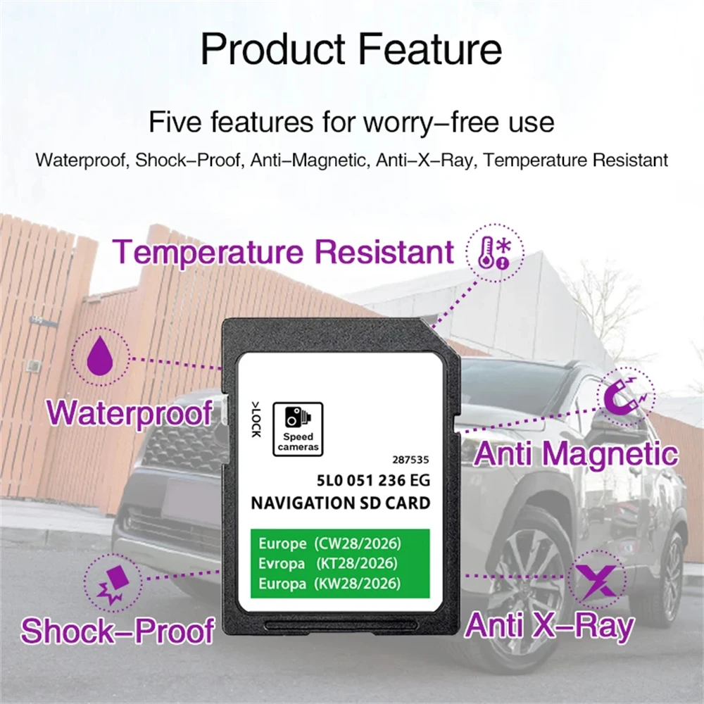 أحدث خرائط أوروبا والمملكة المتحدة سعة 32 جيجابايت 2026 5L0051236EG ملاحة لسكودا اوكتافيا رائع فابيا رابيد Amundsen MIB2 SAT NAV بطاقة SD