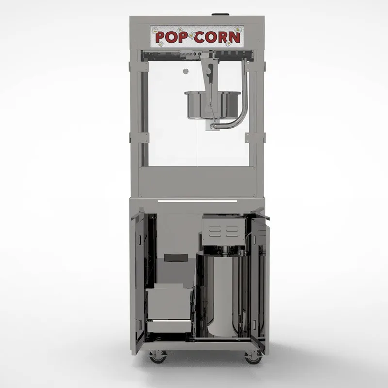 16OZ Commercial Style Stainless Steel Heavy Duty Easy Clean Popcorn Machine 2200W  Multi-Plug (3 Plugs)