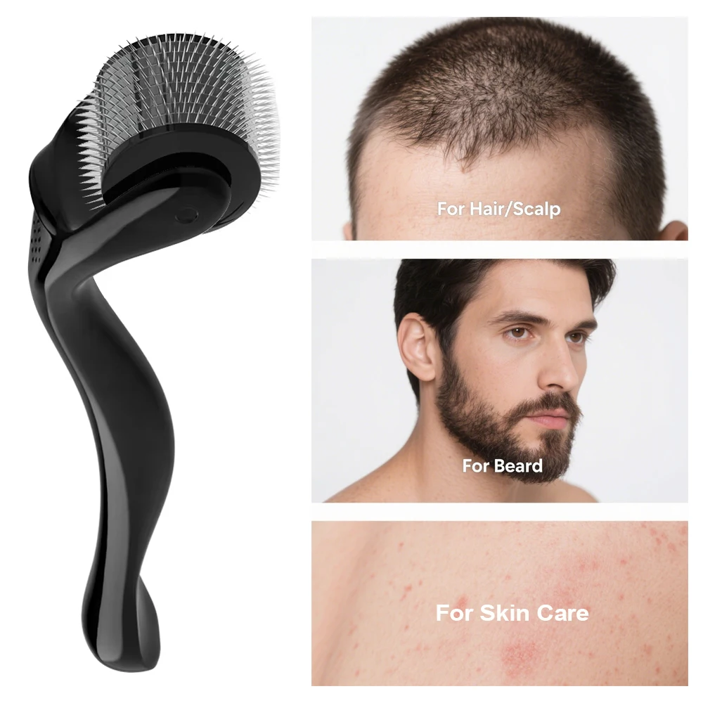 1Pcs Derma Roller 0.2/0.25/0.3mm for Hair Beard Grow Titanium 540 Microneedles Cosmetic Beauty Facial Device for Women and Man
