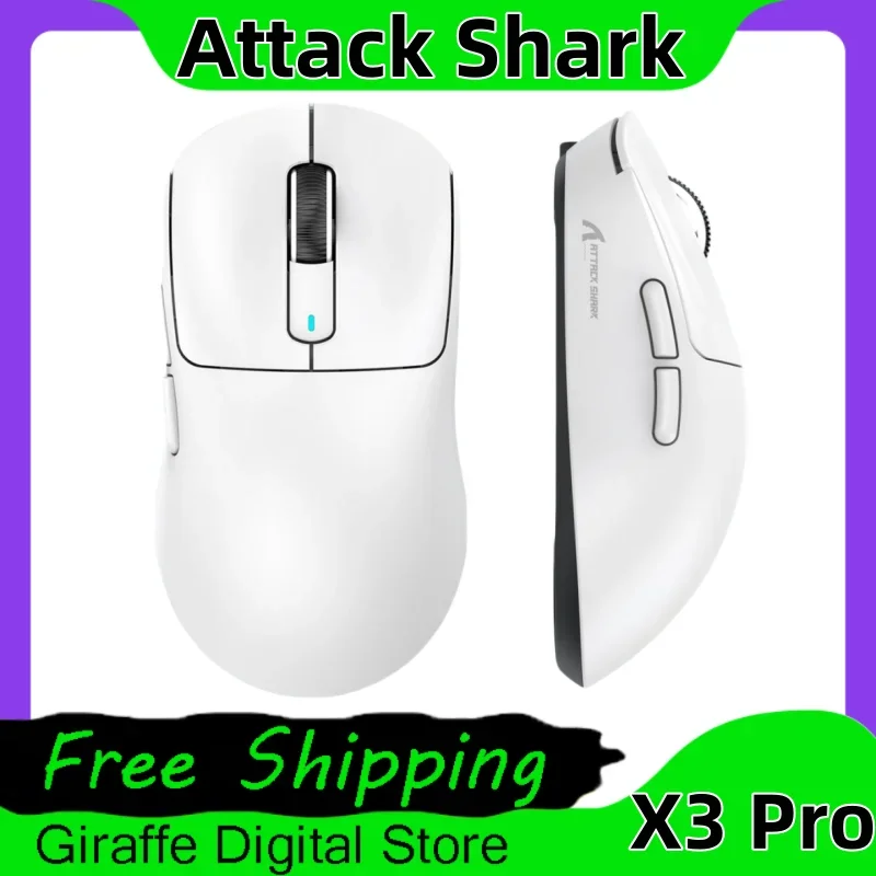 

Attack Shark X3pro wireless mouse 8KHz PWA3395 49g lightweight design three-mode 200H ultra-long battery life PC gamer's office
