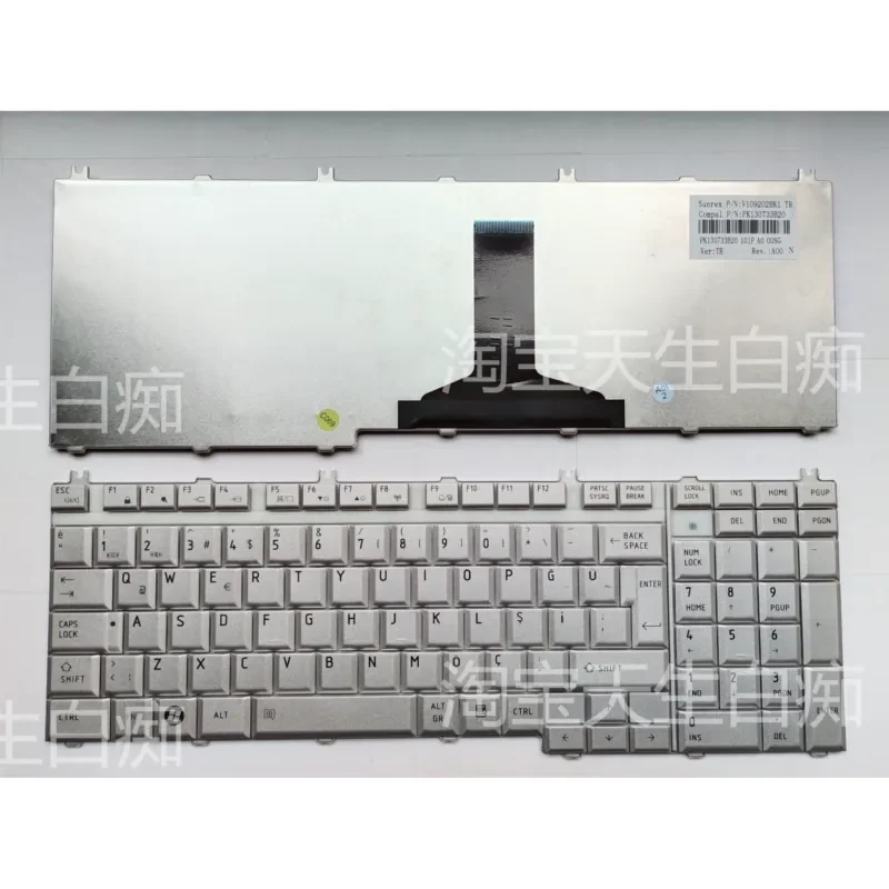 

New Keyboard for TOSHIBA P300 L500 L505 L582 X500 Silver TR Turkey