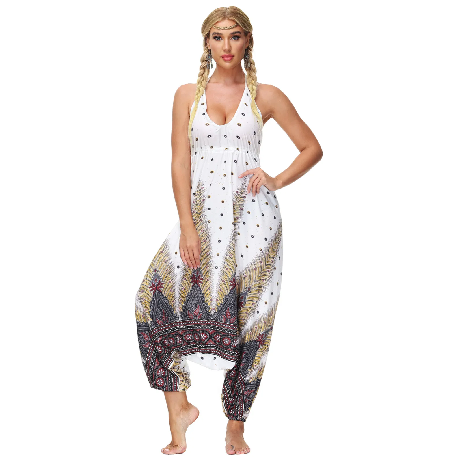 

Bohemian Pants Women Pantalones Mujer Hippie High Waist Rayon Harem Baggy Boho Yoga Beach Wear Pour Femme Calca Feminina Printed