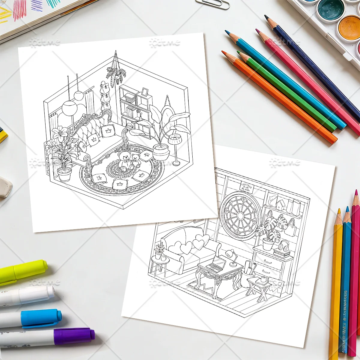 POCKET ROOM Malbuch mit Auffälligen und Einfachen Mustern für Erwachsene Niedliches Zeichenbuch Perfektes Geschenk für Partys und Geburtstage – Detail 8