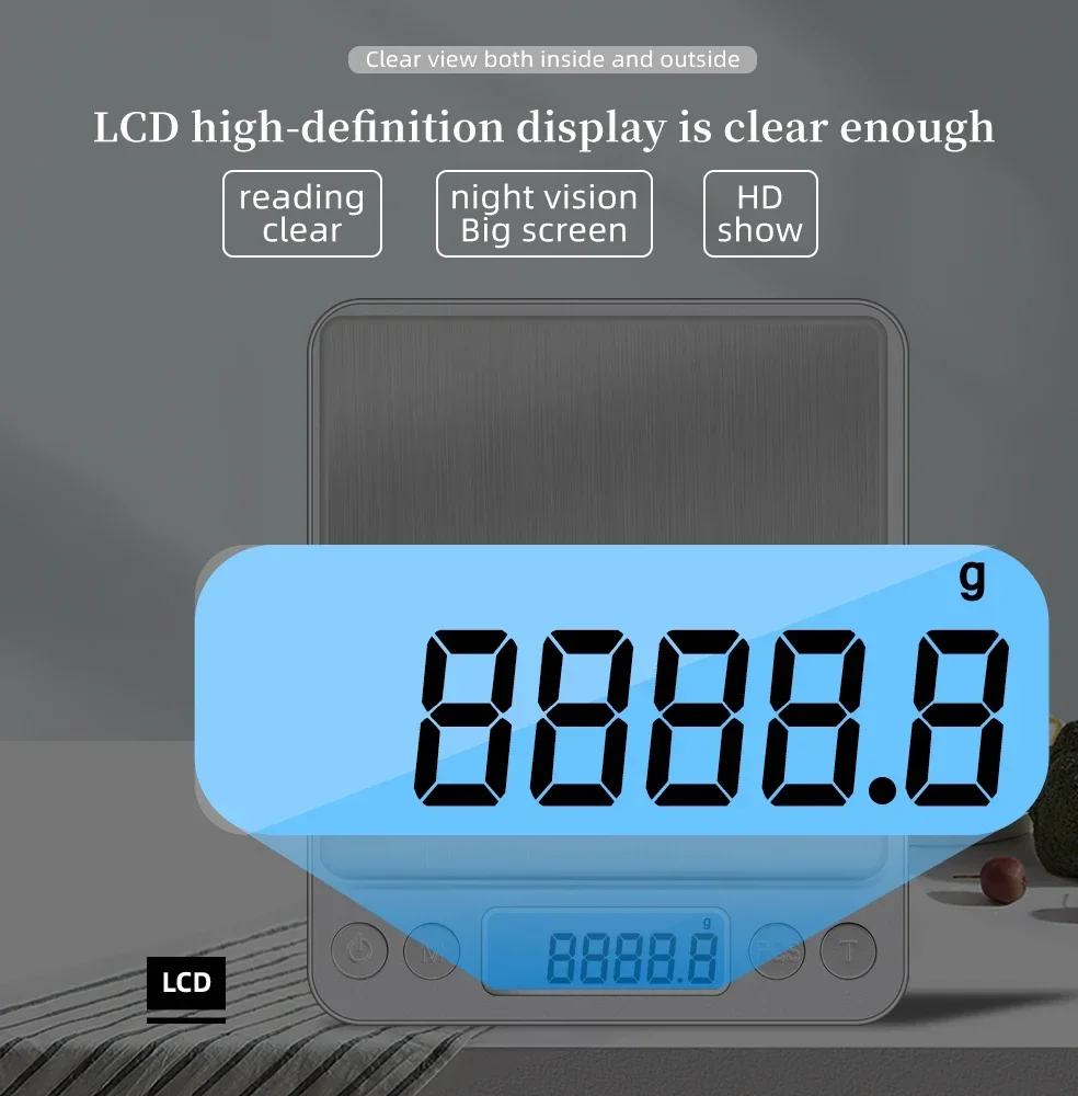 Digital Kitchen Scale 500/0.01/3000g/ 0.1g Small Jewelry Scale Food Scales Digital Weight Gram and Oz Digital Gram Scale image 4
