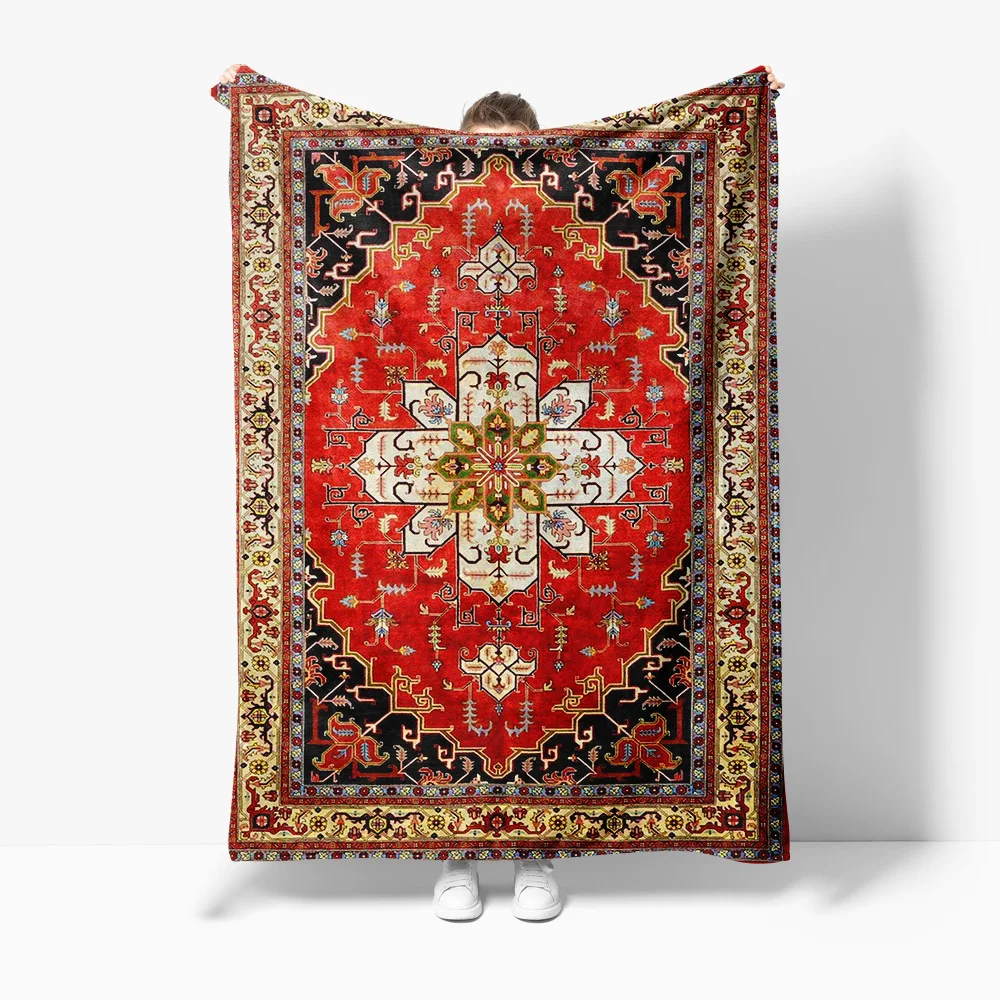 Vintage red flowers Blankets Soft Warm Flannel Scottish Terrier Pet Throw Blanket for Bed Sofa Couch Bedspreads Quilt Blankets