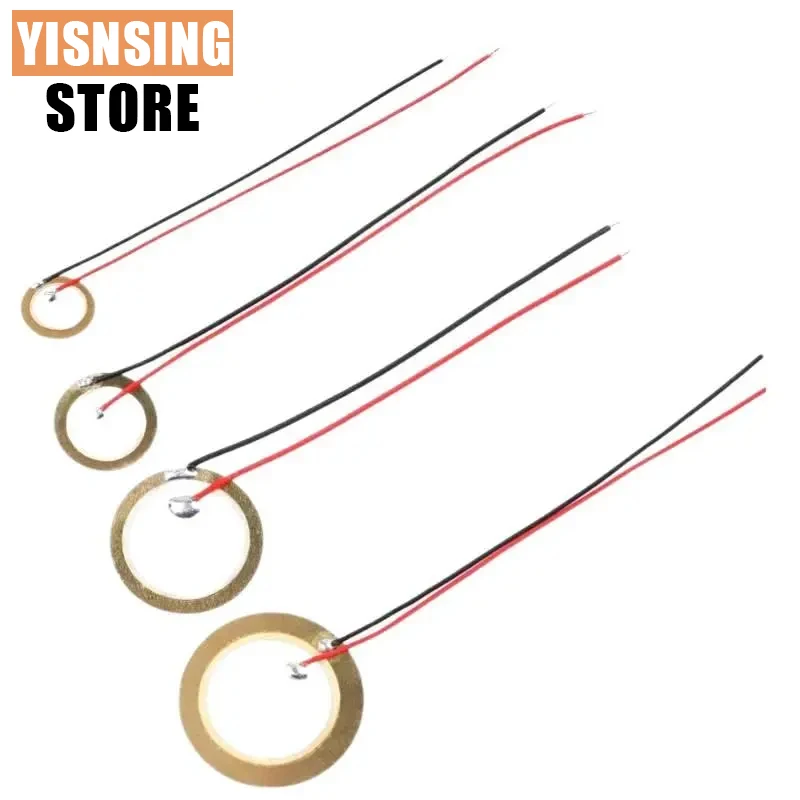 5/10/20PCS Buzzer Piezoelectric Piezo Ceramic Wafer Plate Piezo Element Diameter 12MM 15MM 18MM 20MM 27MM 35MM 50MM with Wire