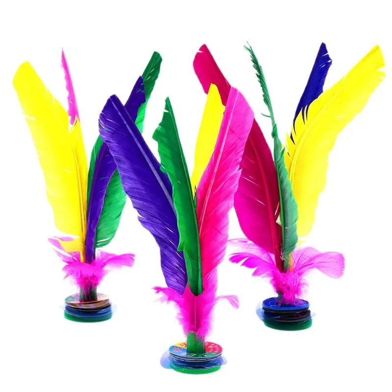 3 pièces volant chinois coup de pied volant fitness divertissement talon coup de pied fantaisie plume d'oie volant fitness
