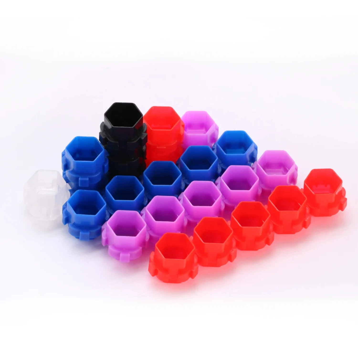 100PCS Colorful Tattoo Ink Cup with Snap Splice Disposable Splicable Honeycomb Shape Pigment Container Cup  Tattoo Supply