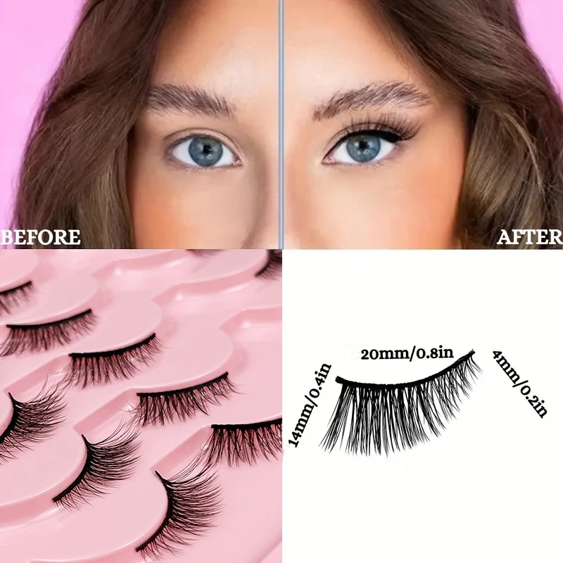14 paia di mezze ciglia, ciglia finte occhio di gatto spesse e soffici, riutilizzabili, adatte per le feste
