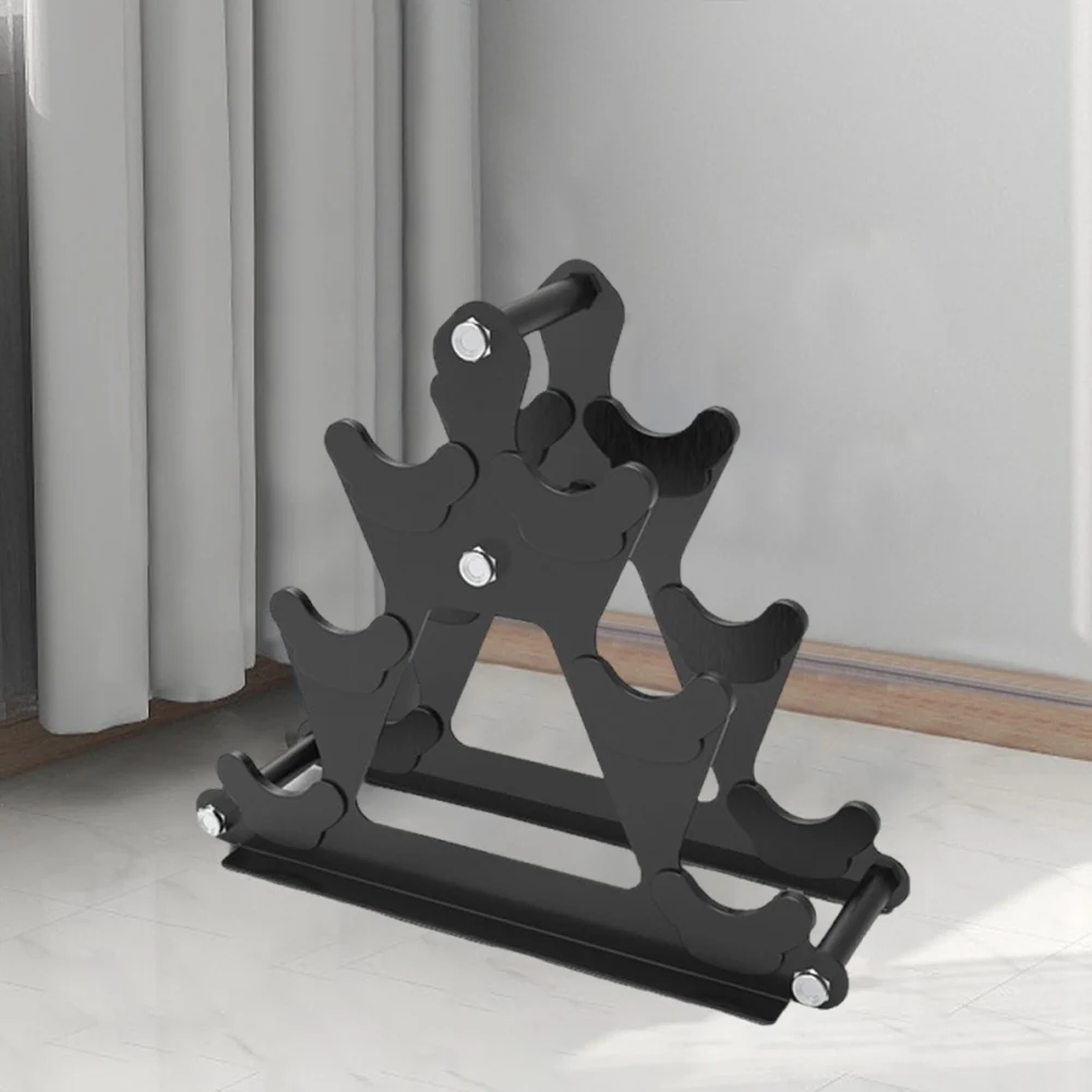 

Трехуровневая компактная стойка для гантелей, держатель для 3 пар гантелей, подставка-дерево для хранения гантелей для фитнес-тренировок