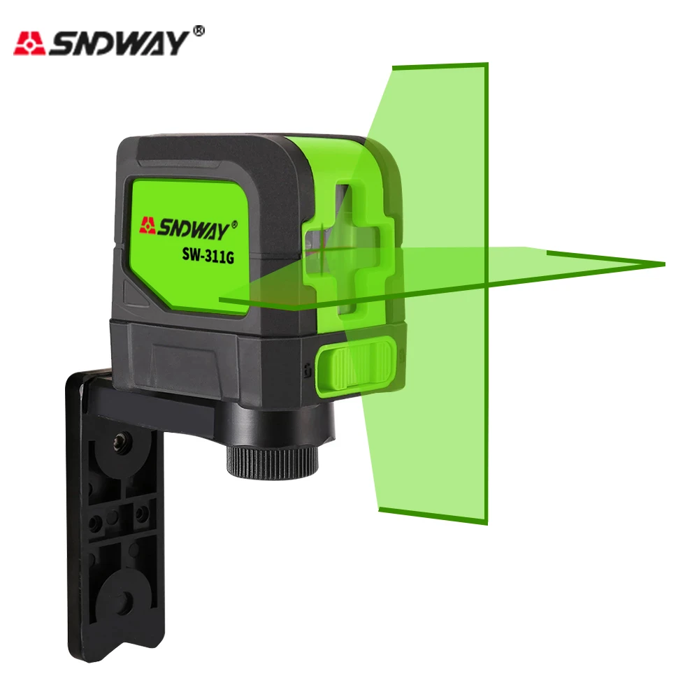 SNDWAY  2 Lines Laser Level Portable Cross Line Laser Vertical Leveler & Rechargeable Li-ion Battery & Bracket лазерный уровень