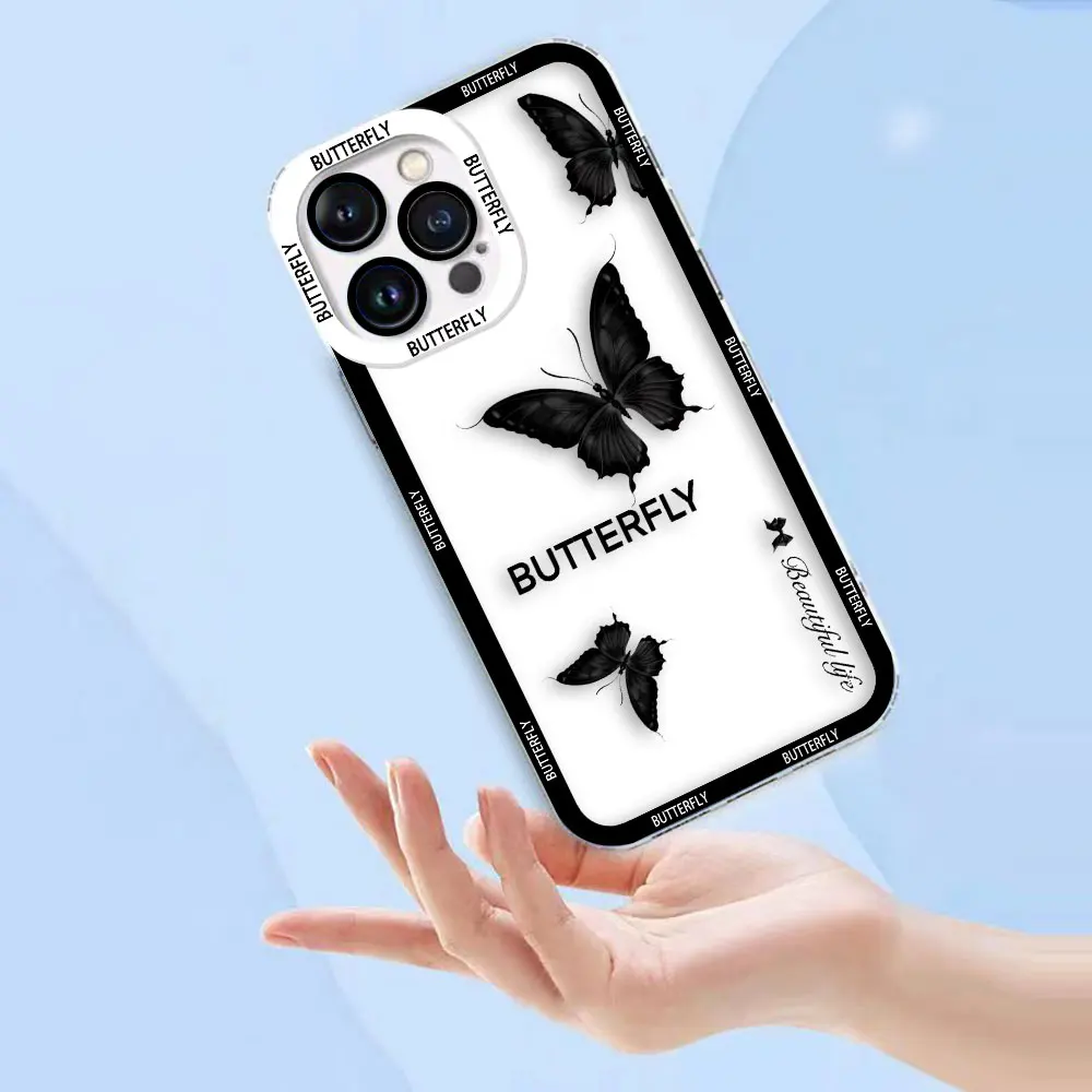 Bella Farfalla Fiori Trasparente Cassa Del Telefono Per OPPO A98 A94 A92 A79 A78 A74 A60 A58 A57 A55 A53 A17 A16 A15 A9 A5 A3 A5X Caso