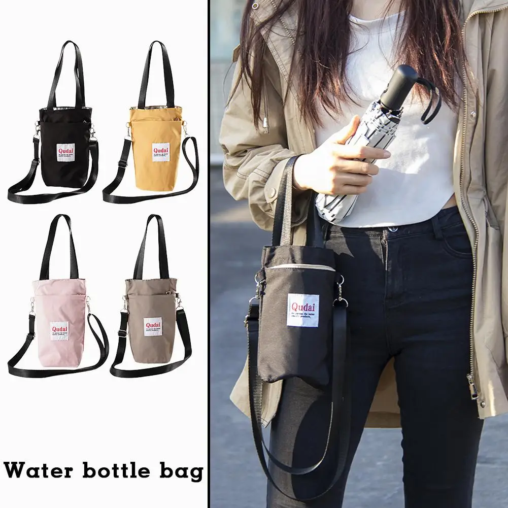 Crossbody Water Cup Bag Solid Color Tumbler Protector Sleeve Strap Bottles Portable Holder Coffee With Hand-Held Gl S2P1