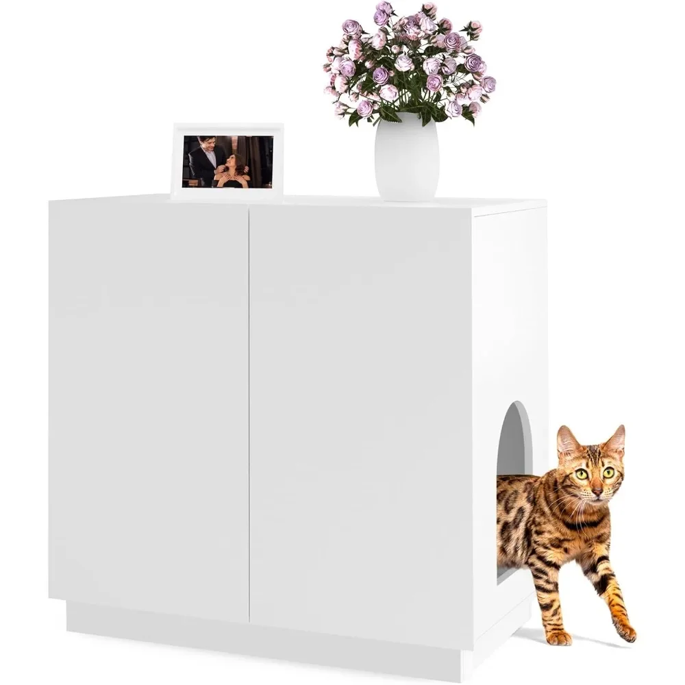 

Litter Box Enclosure, Large Litter Box Furniture, Modern Cat Litter Box Enclosure Furniture with Storage, Side Cabinet