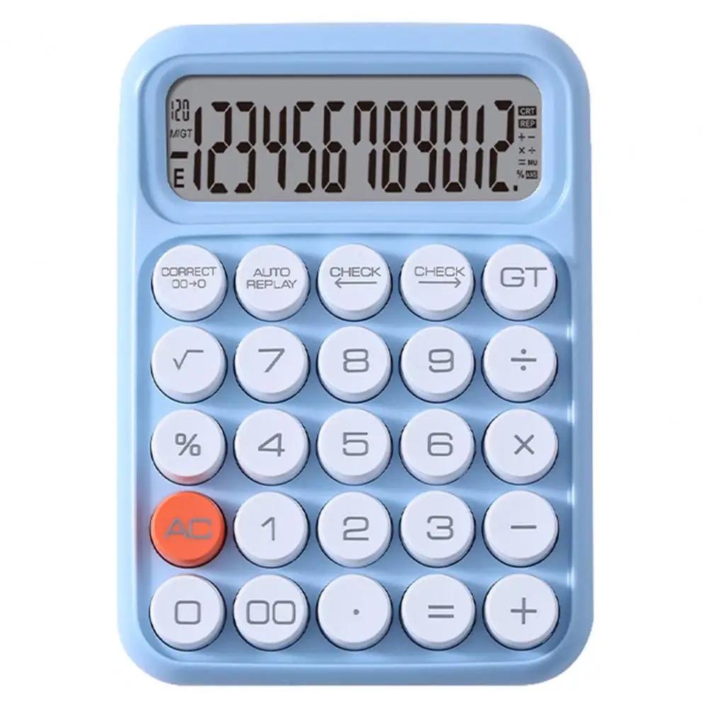 Cute Mechanical Switch Calculator, 12 dígitos, Retro Round Keys Operação