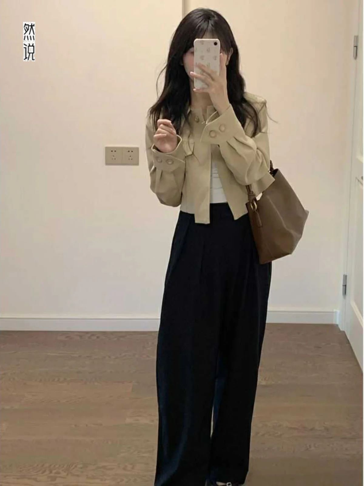 

Irregular Khaki ort Coat Jaet Women's Spring Autumn Design Unique Svel Collar Long Sve Top Polyester Fiber