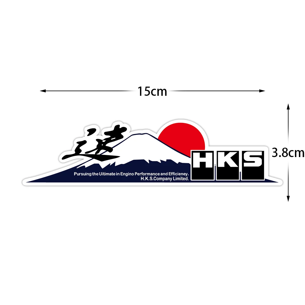 3Pcs/1Set Stylish JDM Reflective HKS Fuji Mountain Vinyl Car Sticker, Waterproof Decal for Vehicle Body, Fuel Tank, Moto Decor