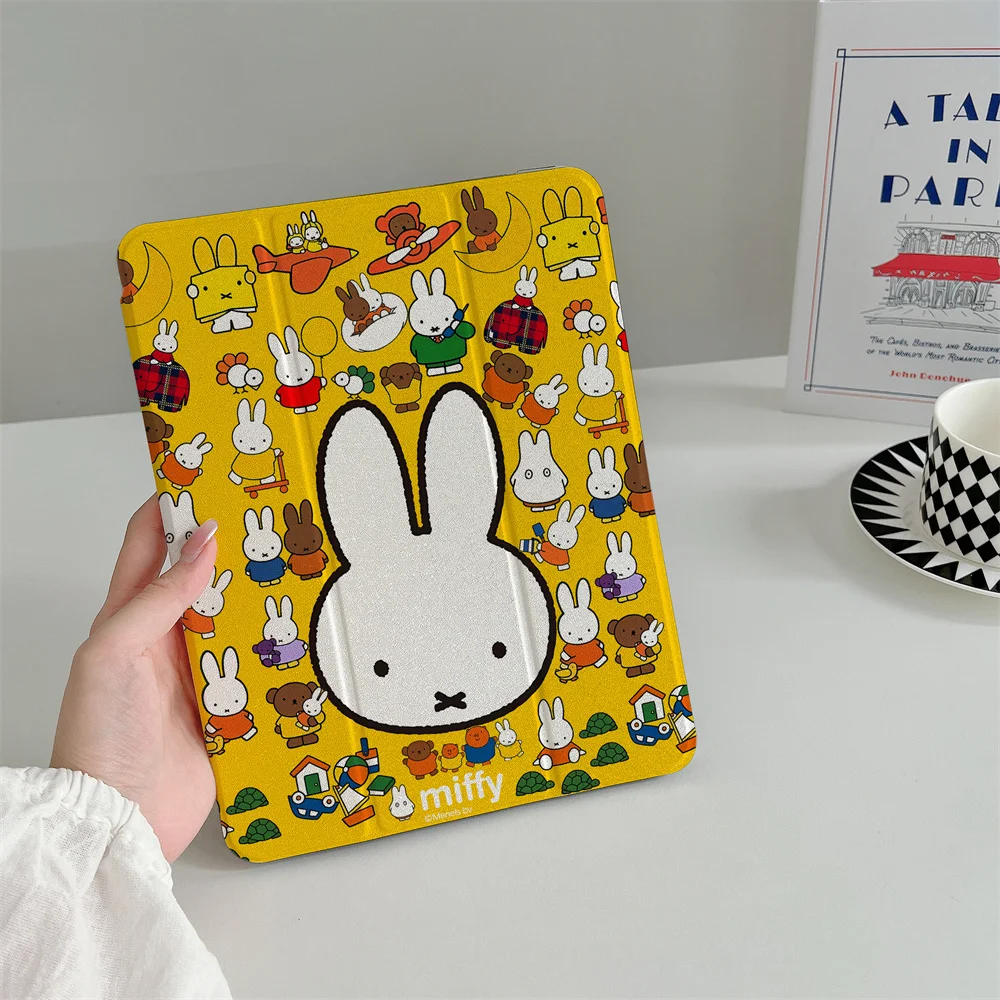 Tablet Case for iPad Pro 2024 Air 11 2025 iPad 10th Air 5 4 10.9 Ipad 7 8 9 10.2 5 6 9.7 inch Air3 10.5 mini 6 Cute Line Rabbit