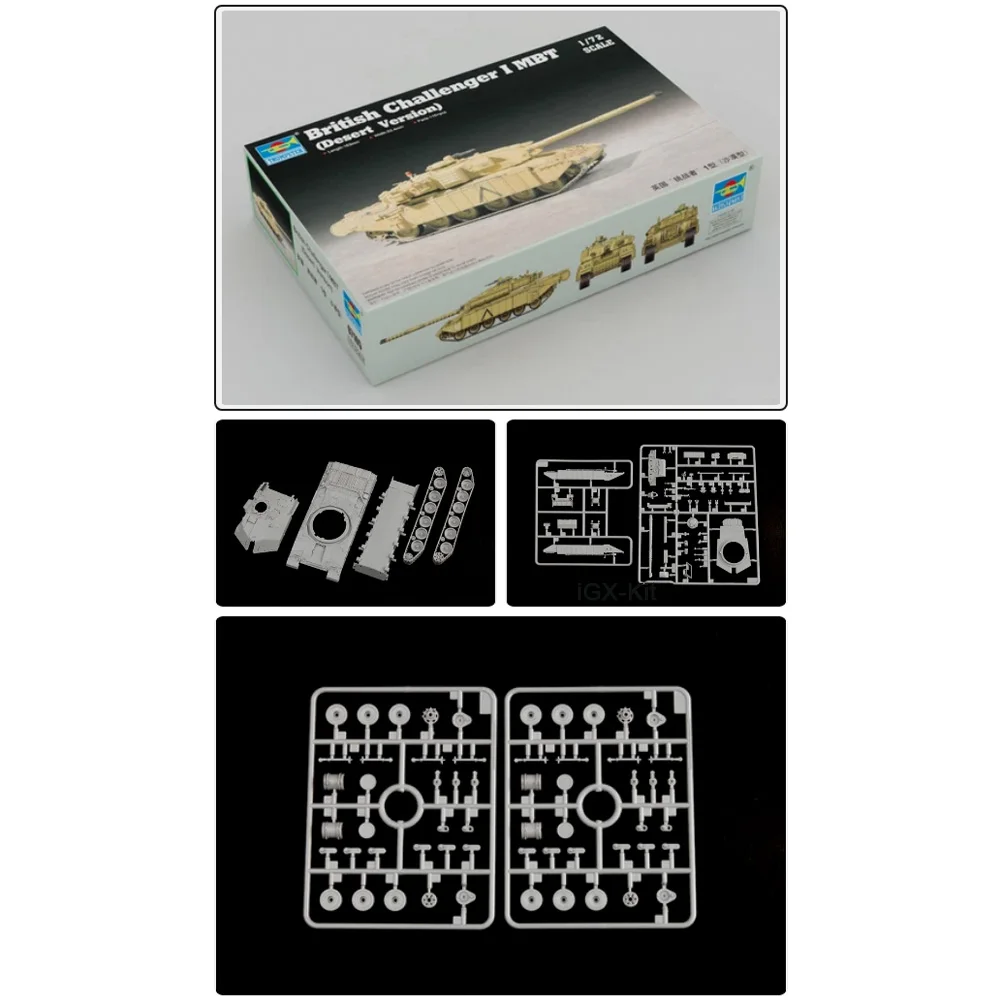 Trumpeter 07105 1:72 Scale British Challenger I Main Battle Tank MBT Assembly Plastic Model Kit Military Hobby Modeling Toy
