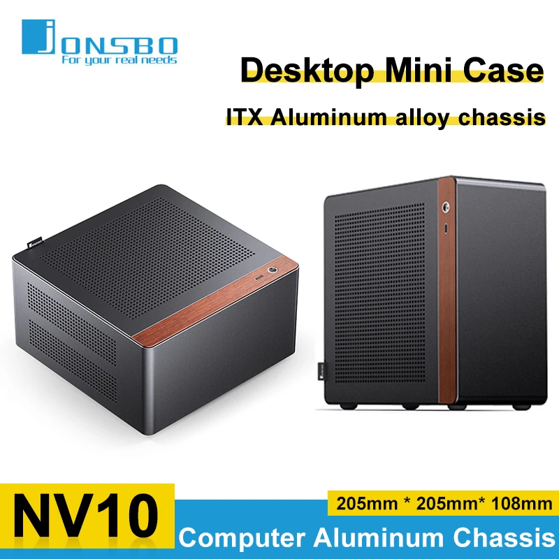 Jonsbo NV10 N10 ITX Mini Desktop Case 3.3mm Aluminum Alloy Shell Computer Chassis PCIe 4.0 Adapter Cable 4.5L Small PC Casing