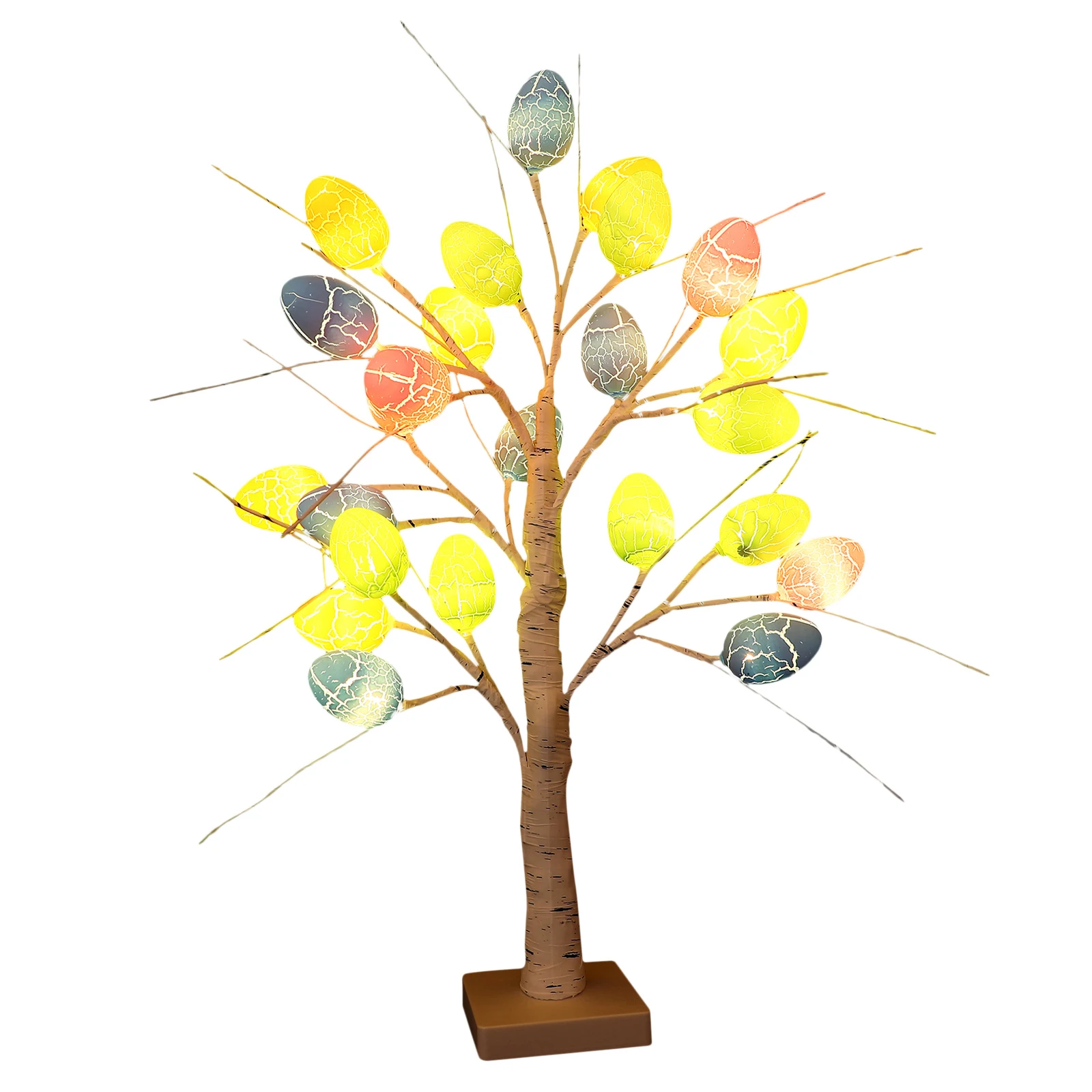 

24 Head LED Colorful Egg Tree Lamp Cracked Design Artificial Indoor Decoration Lighted Tree for Bedroom Bar Coffee Shop Modern