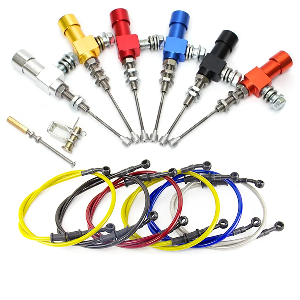 AliExpress NONE CNC Motorcycle Hydraulic Clutch Master Cylinder Rod Brake Transfer Pump System+900mm Hose For Motocross Dir Bike ATV Universal