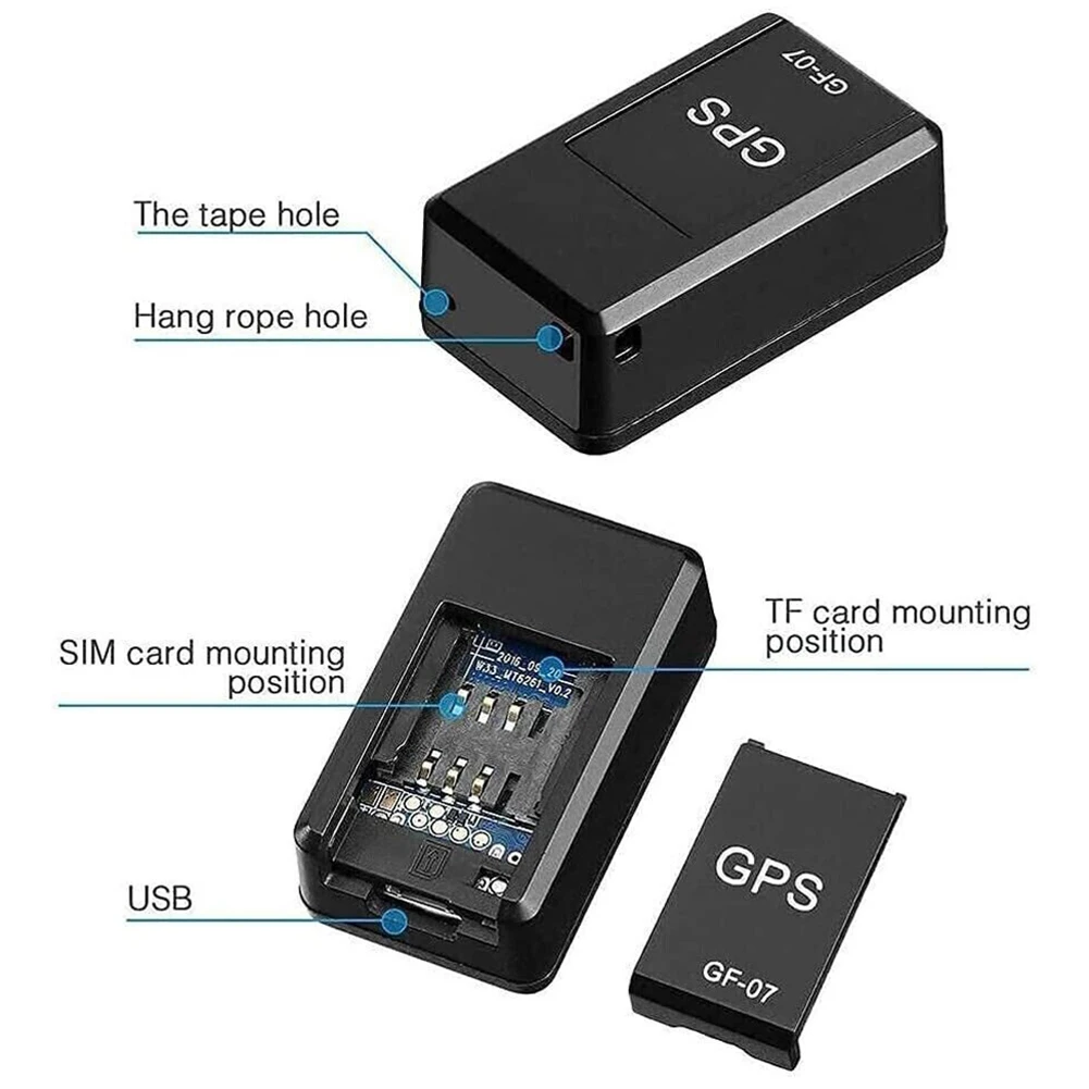 GF-07 Mini Voiture GPS Tracker Dispositif Anti-Perte En Temps Réel Glisseur GPS Anti-Vol Localisateur Bain Magnétique Montage epiMessage Positionneur