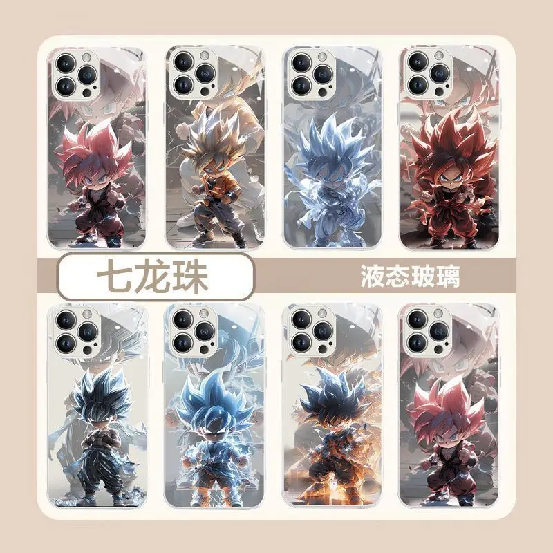 

Cartoon Glass Mobile Phone Protective Case Suitable for IPhone 13 Mini 16 12 15 Pro MAX 14 16 Plus 12Pro 14 Anime Dragon Ball