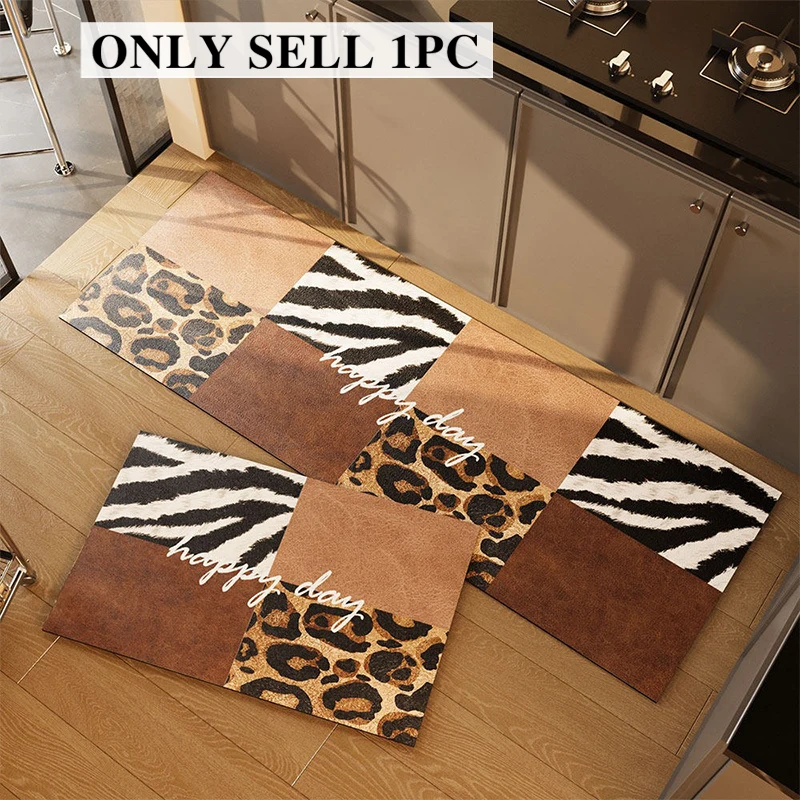 Rug for Kitchen Pvc Waterproof Leather Carpet Modern Long Non-slip Oil-proof Floor Mat Home Decoration Rugs Alfombras De Cocina