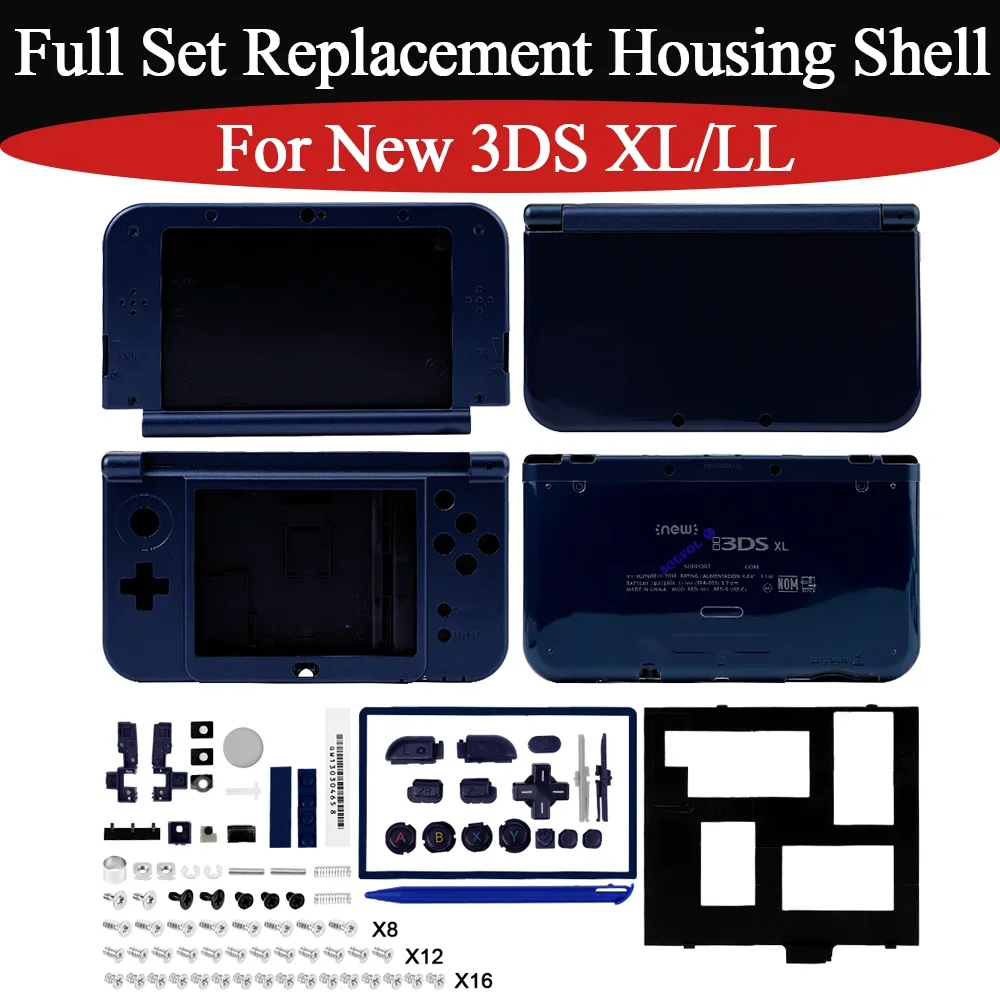 New 4Colors For NEW 3DS XL LL Full Set Housing Shell Case with