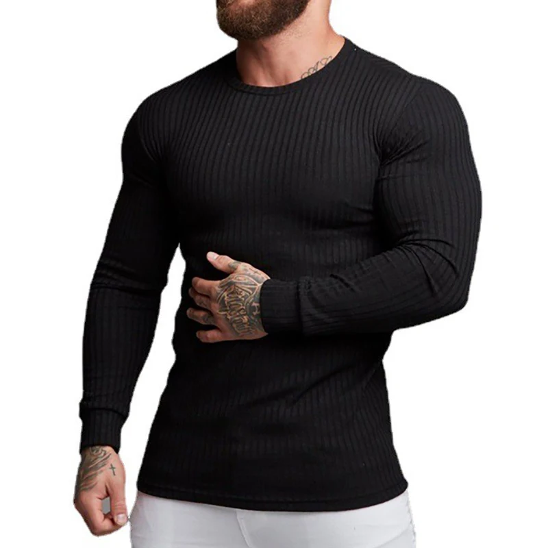 Autumn Breathable Knitted Long Sleeve Shirt - Image 3