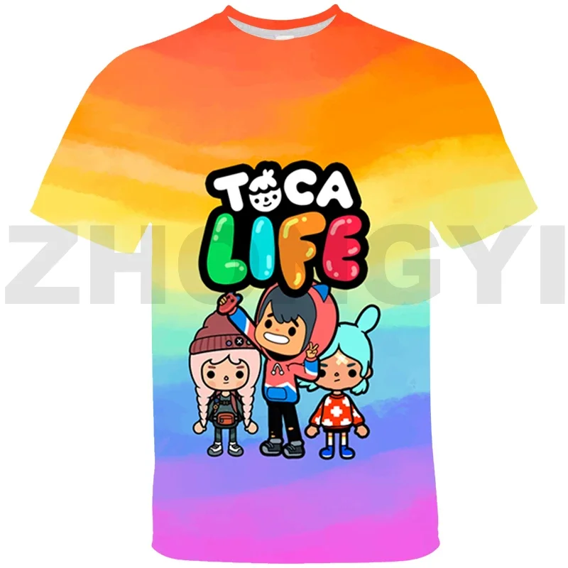 Hoạt Hình Dễ Thương Toca Boca 3D Áo Trẻ Em Merch Anime Toca Cuộc Sống Thế Giới Áo Thun Nữ Thời Trang Quá Khổ Áo Hàng Ngày ngắn Tee Cao Cấp