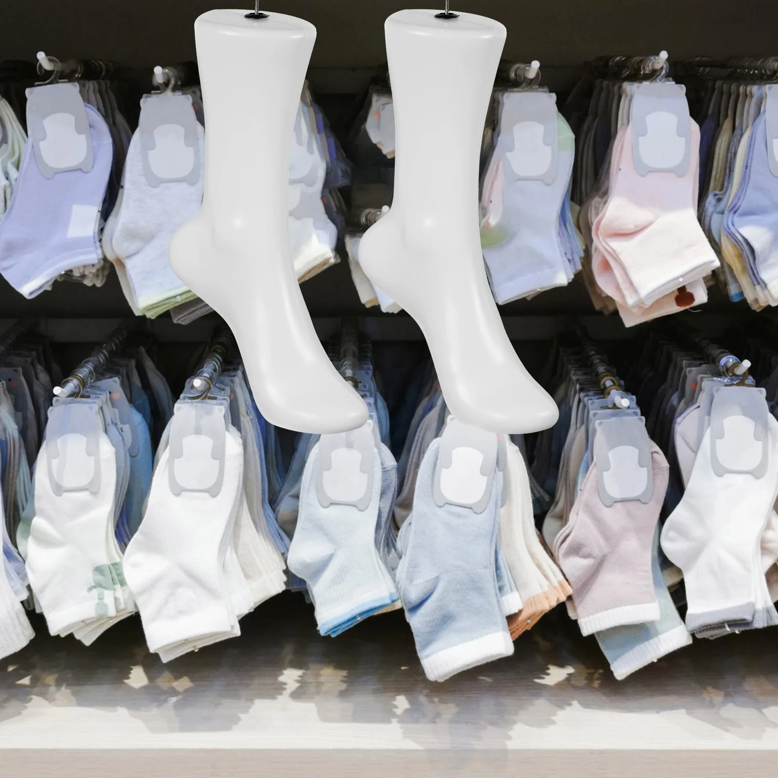 

2pcs Mannequin Foot Hanging Stand Plastic Foot For Store Decoration Sock Display Holder Anklet Display Fake Feet