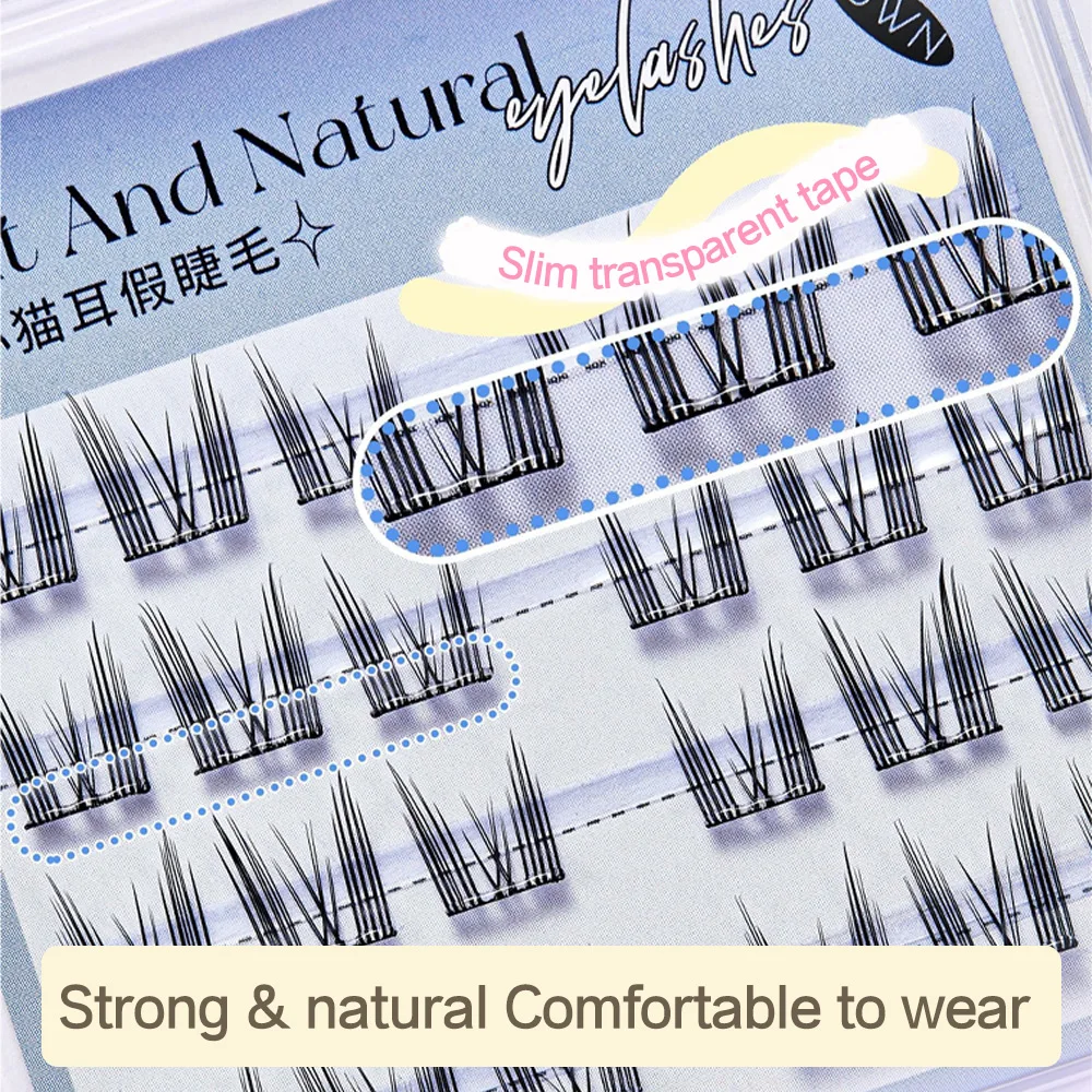 4 Rows of Cute Animal Series Glue-free False Eyelashes For Beginners Natural curling And Self-adhesive Makeup False Eyelashes